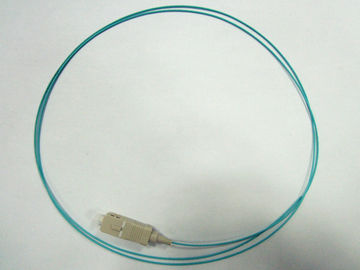 Aqua SC OM3 Fiber Pigtail , 0.9mm / 2.0mm / 3.0mm Cable Diameter