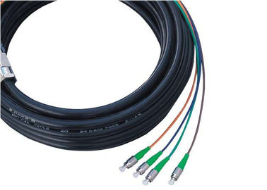 4cores Waterproof Fiber Optic Pigtail with SC UPC connectors , black Cable
