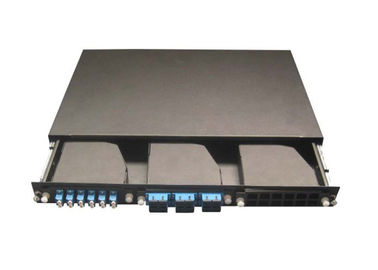 Rack Mounted MPO Patch Panel , 1U Fiber Optic Patch Panel with cold rolled steel