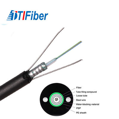 GYXTW 6 Core 4 Core Fiber Optic Cable Single Mode PE Black Jacket