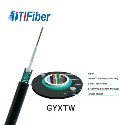 GYXTW 6 Core 4 Core Fiber Optic Cable Single Mode PE Black Jacket