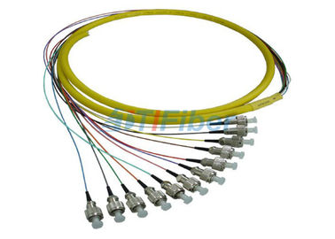 Splicing LC Multimode Fiber Optical Pigtail , 0.9mm 12 colors Fiber Cable