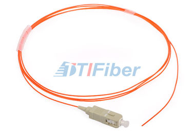 OM1 62.5 / 125 SC Fiber Optical Pigtail , 0.9mm OFNP Fiber Optic Cable