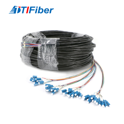 LC SM 48 Core Waterproof Fiber Optic Pigtail Patch Cord For FTTH FTTX