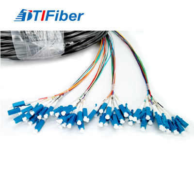 LC SM 48 Core Waterproof Fiber Optic Pigtail Patch Cord For FTTH FTTX