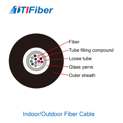 Indoor Outdoor Non Metallic SM G652D Fiber Optic Cable Rat Proof For FTTH