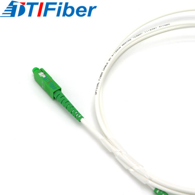 G657A2 LSZH White Fiber Optic Patchcord SM SX 3.0mm SC / APC-SC / APC
