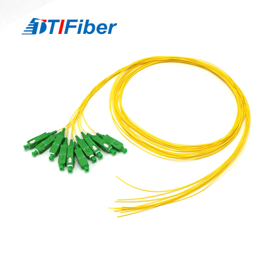 0.9mm SC APC Simplex Fiber Optic Cable Pigtail Yellow Single Mode
