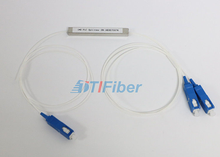 1X2 Steel Tube Type PLC Fiber Optic Cable Splitter With SC / PC Connector