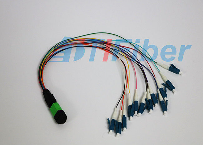 MPO / APC - LC / UPC 12 Cores Fiber Optic Pigtail Ruggedized round cable