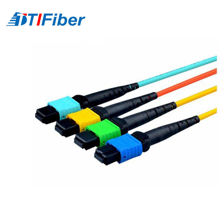 MM SM Aqua Yellow MPO Fiber Optic Patch Cord , MM SM Green Blue fiber jumper