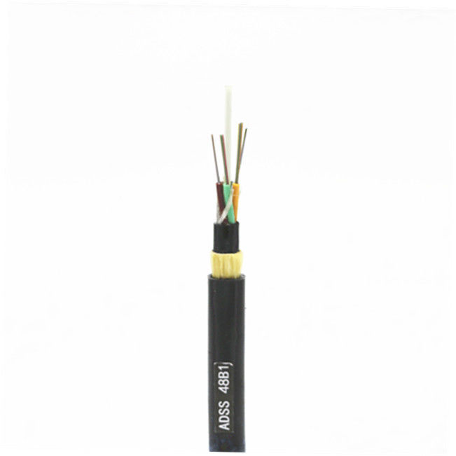 48 Core Single Mode Fiber Optic Cable High Tensile ADSS FRP Central Strength Member