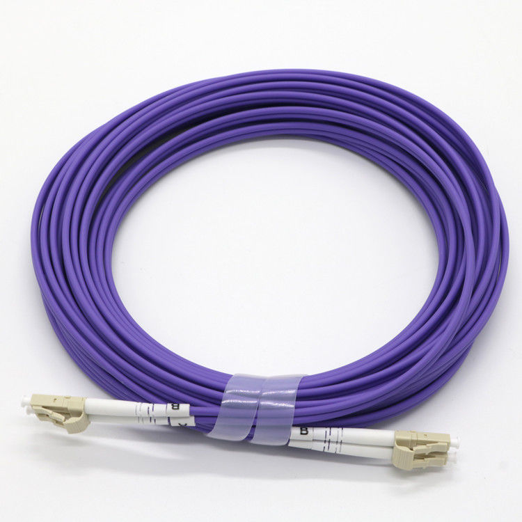 OM5 Multimode Fiber Optic Network Cable , 50/125 Duplex Purple Fibre Patch Leads
