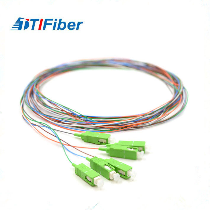 SC/APC Pigtail Fibra Optical 6 Fiber SM Multi Color 3 Meters Length ROHS Certificated