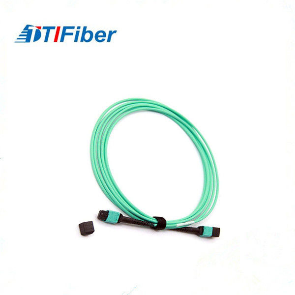Flat Round Fiber Optic Patch Cord Multimode 4G/5G MPO To LC With 12 Core Ribbon