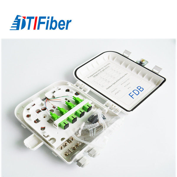 Fiber Termination Box Wall Poll Mount Outdoor FTTH UV Resistant 8 Ports