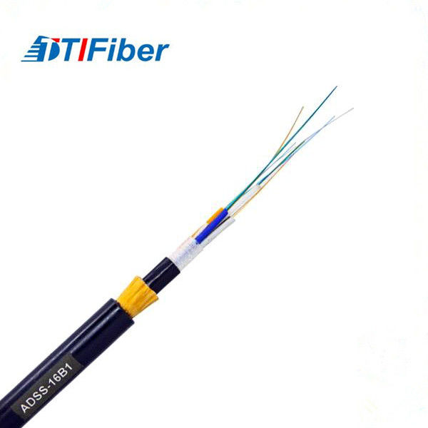 ADSS Aerial Fibre Channel Cable Outdoor Non - Metallic G652D 24 48 Core Black Color
