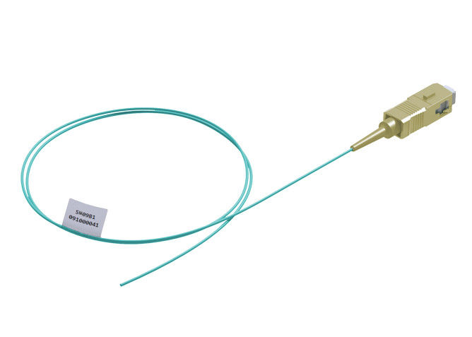 Aqua Fiber Optic Pigtail for OM3 / OM4 Fiber Optic Cable Lead