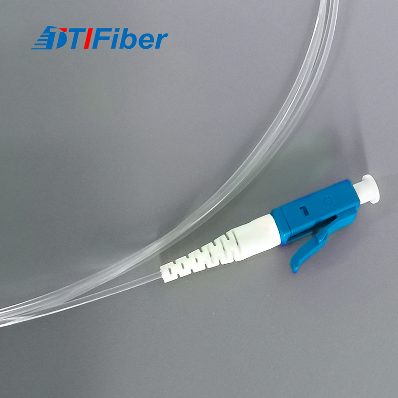 LC Connector Transparent SM Simplex Fiber Patch Cord Custom Length