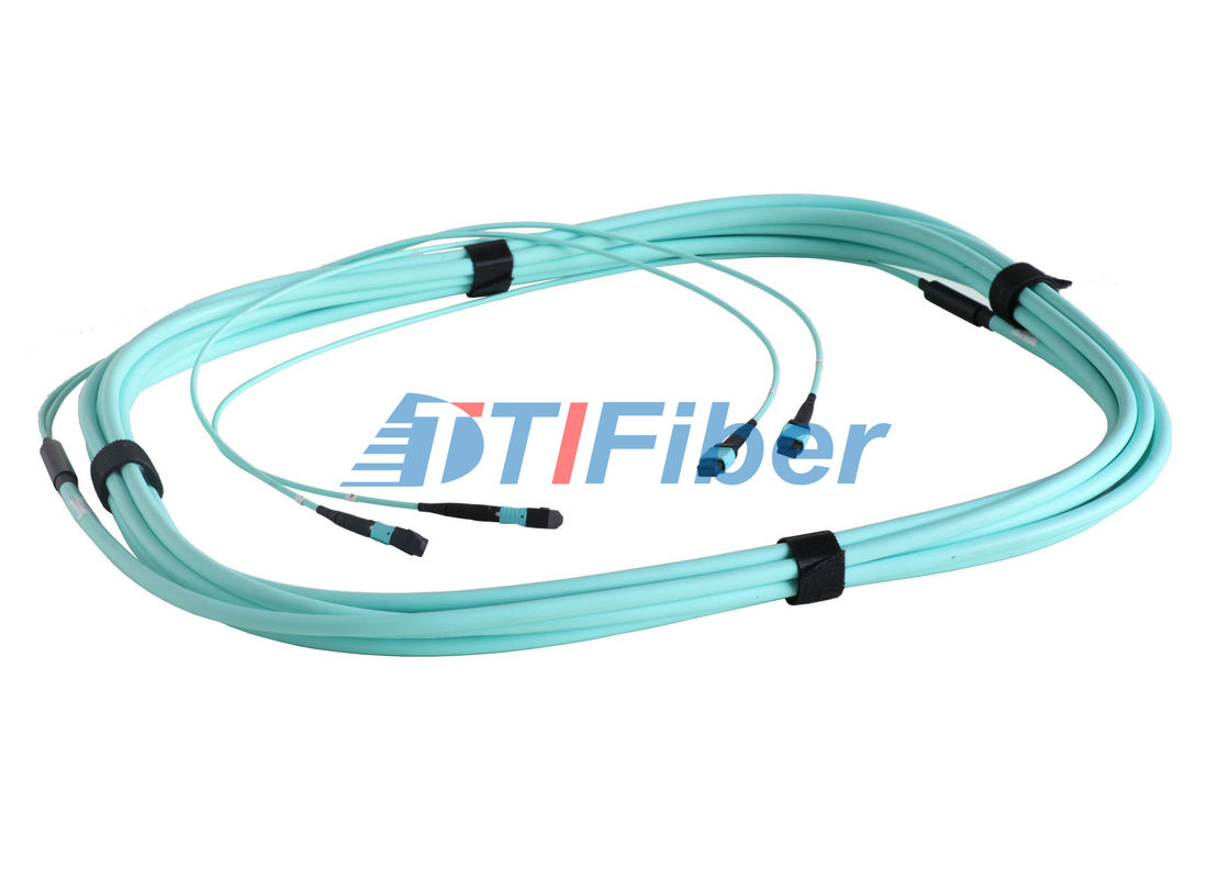 24core OM4 MTP Fiber Patch Cord , MPO Trunk Cable Female Connector