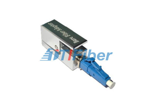 Square LC to Bare Fiber Optic Adapter with Ceramic Sleeve , Metal Housing