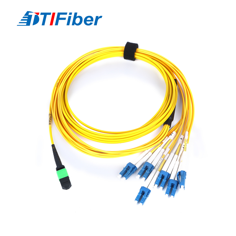 MPO Fiber Optic Patch Cables 12 Core MPO-LC Ribbon Type