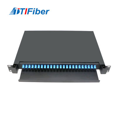 1U Fiber Optic Distribution Frame , 24 Port ODF Fiber Optic Patch Panel