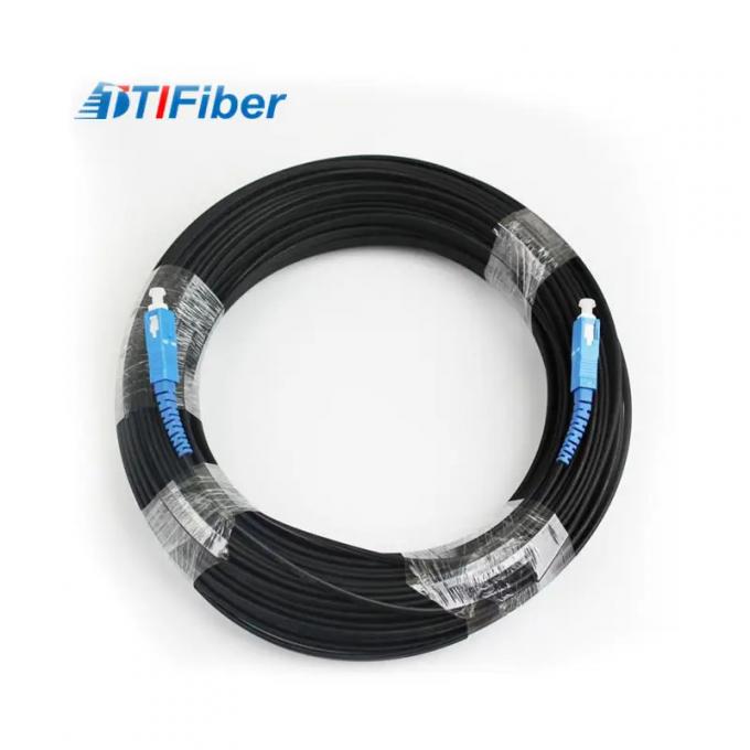 100m FTTH Drop Cable With LC SC Connector Outdoor Fiber Optic Patch Cord